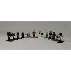 Lot of 12 Minecraft Nano Metal Figure Jada Toys Metal Die Cast Figures Diecast